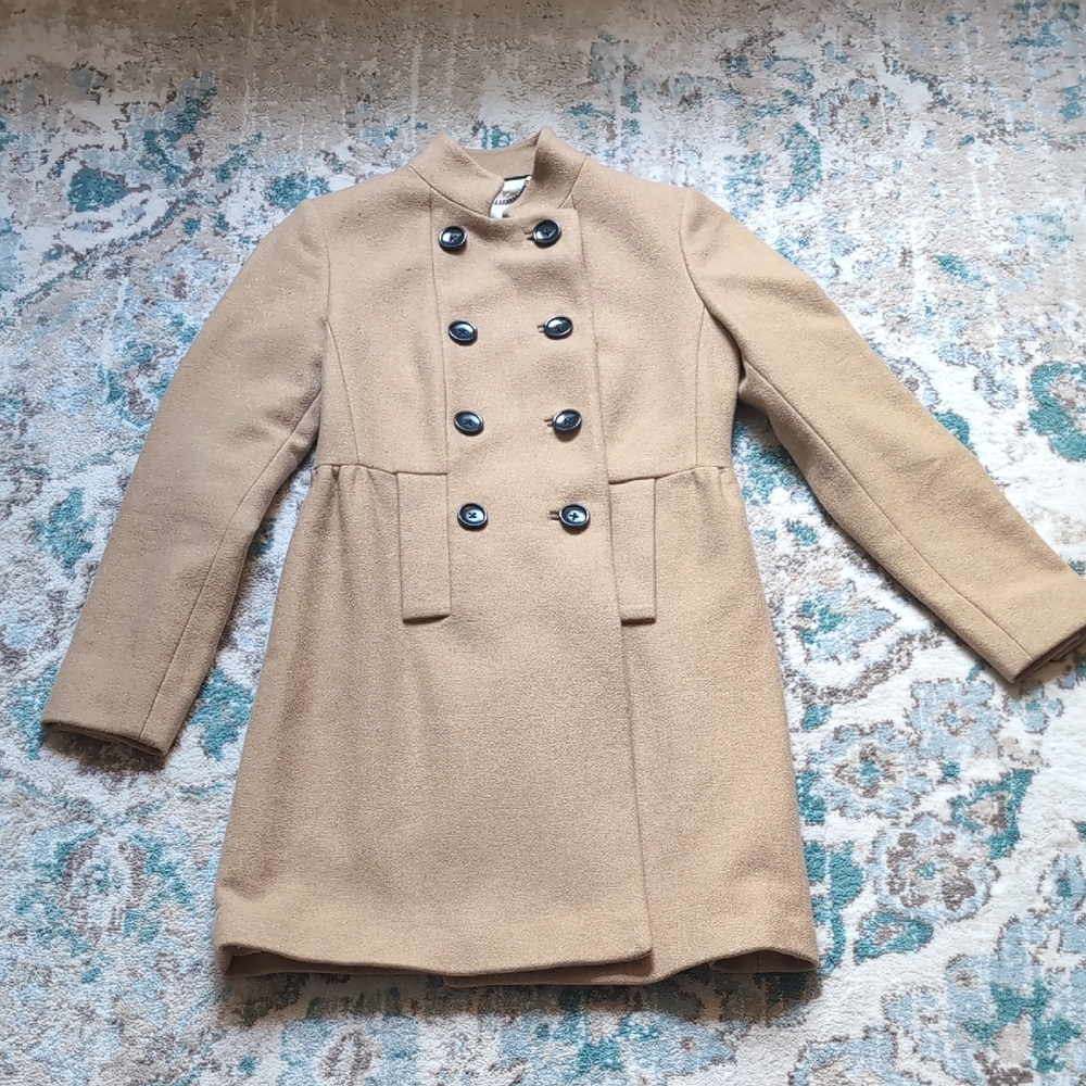Banana Republic Tan Pea Coat with Wide Lapels